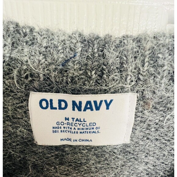 Old Navy Women’s Go-Recycled Grey Crew Neck Sweater Tunic Oversized Size M Tall - Picture 2 of 5